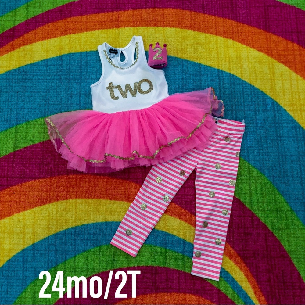 Mud Pie “TWO” Birthday outfit
